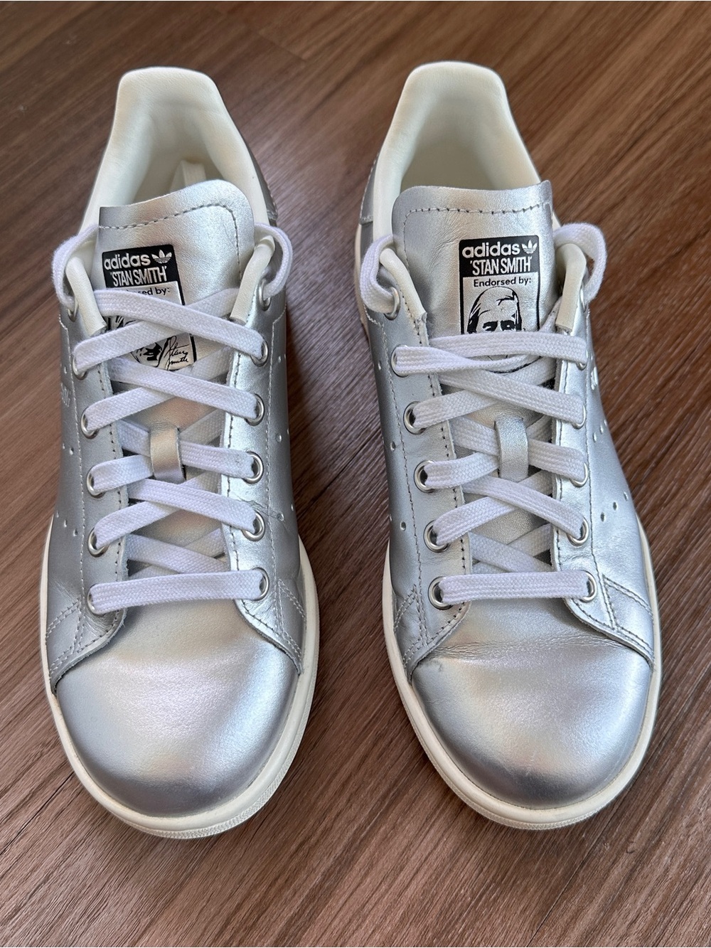 adidas Silver Leather Women’s Sneakers